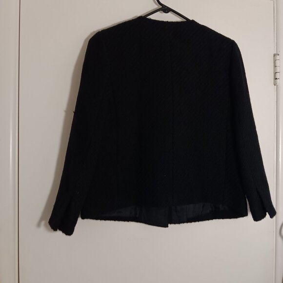 vince black wool blend cropped jacket size 8 - Picture 3 of 8